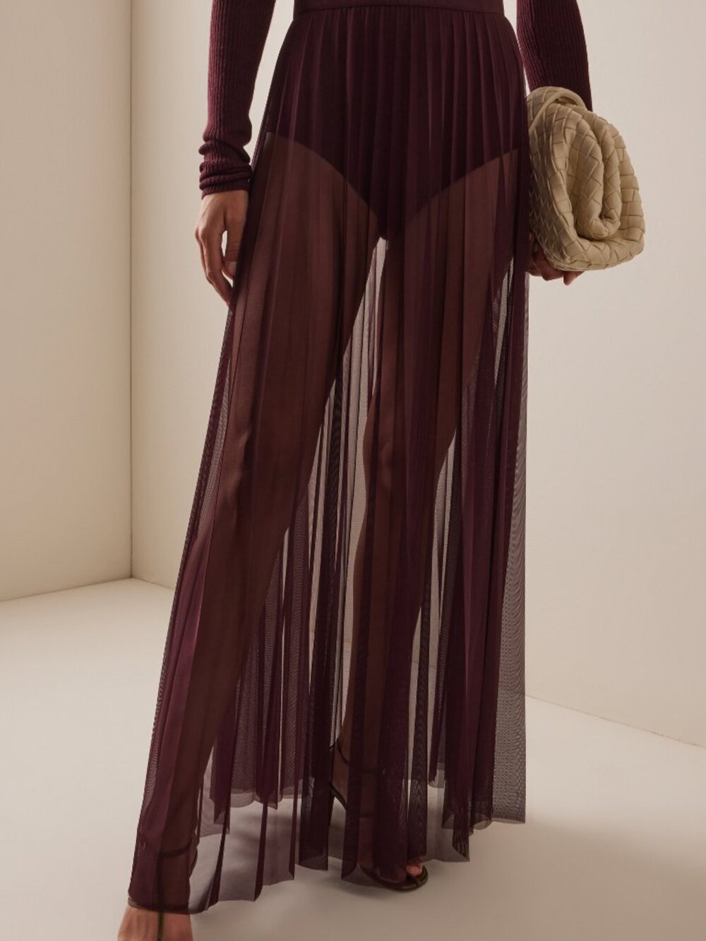 The Frankie Shop | NWOT | Pleated Mesh Maxi Skirt, Size: S - Picture 2 of 9